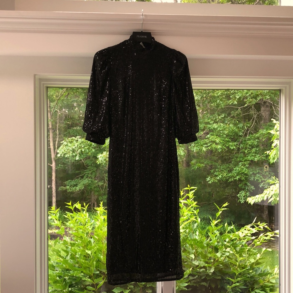 NWT Monsoon Black Sequin Midi Cocktail Dress